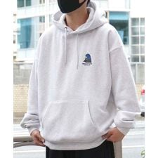 ILL'S ワンポイント刺繍 裏起毛プルオーバーパーカー フーディー ユニセックス