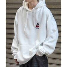 ILL'S ワンポイント刺繍 裏起毛プルオーバーパーカー フーディー ユニセックス