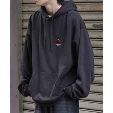 ILL'S ワンポイント刺繍 裏起毛プルオーバーパーカー フーディー ユニセックス