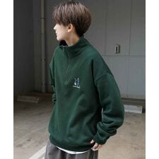 ILL'S ワンポイント刺繍ロゴ 裏起毛プルオーバーハーフジップスウェット ユニセックス