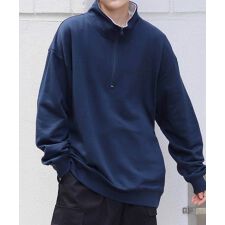 Confirm ビッグシルエット ベーシック ーフジッププルオーバースウェット