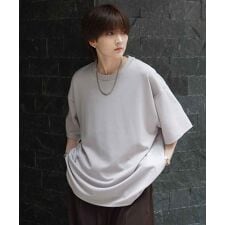 Confirm ナチュラルドレープ切替 とろみポンチ半袖Tシャツ カットソー