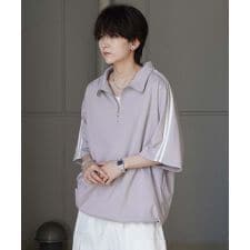 Confirm ナチュラルドレープ ドロスト ハーフジップ半袖Tシャツ