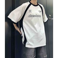 Confirm Y2K パイピングライン ロゴプリント ビッグシルエットTシャツ