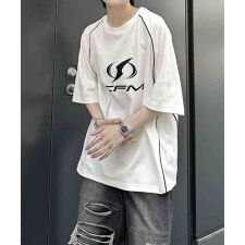 Confirm Y2K パイピングライン ロゴプリント ビッグシルエットTシャツ