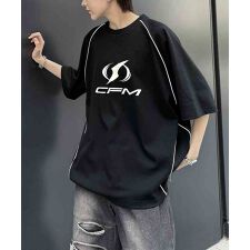 Confirm Y2K パイピングライン ロゴプリント ビッグシルエットTシャツ