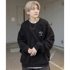 ILL'S ヒゲオジ刺繍A ワンポイント刺繍ロゴプルオーバースウェット
