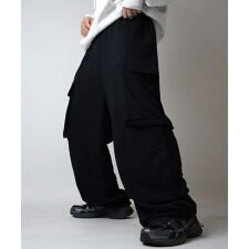 イルズ(ILLS)のILL'S ビッグポケット 裾ドローコード 裏毛スウェットカーゴパンツ