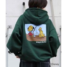 ILL'S Disney ワンポイント刺繍プルオーバーフーディー パーカー