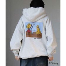 ILL'S Disney ワンポイント刺繍プルオーバーフーディー パーカー