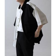 Confirmイージーケア ビッグシルエット 襟配色 クレリック半袖シャツ