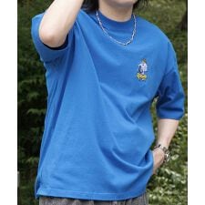 ILL’S ゴーストワンポイント刺繍 ボックスシルエット 半袖Tシャツ