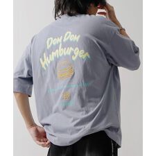 ILL’S 【DOMDOM ドムドムハンバーガー】 ビッグシルエット バックプリント半袖Tシャツ