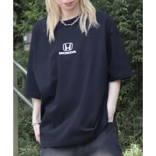 ILL’S 【HONDA ホンダ】ワンポイントプリント ボックスシルエット 半袖Tシャツ
