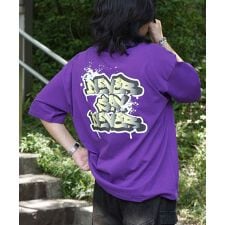 ILL’S ボックスシルエット スプラッシュ タギング ストリートグラフィック 半袖Tシャツ