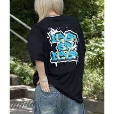 ILL’S ボックスシルエット スプラッシュ タギング ストリートグラフィック 半袖Tシャツ