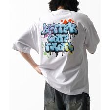 ILL’S ボックスシルエット スプラッシュ タギング ストリートグラフィック 半袖Tシャツ