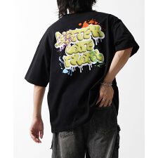 ILL’S ボックスシルエット スプラッシュ タギング ストリートグラフィック 半袖Tシャツ