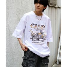 ILL’S バイク ヴィンテージライク ピグメント加工 アメカジ風 レトロプリント ロックTシャツ