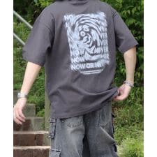 ILL’S 韓国風バックプリント ビッグシルエット バックプリント 半袖Tシャツ ワンポイント