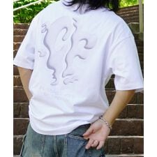 ILL’S スモークモチーフ ビッグシルエット バックプリント 半袖Tシャツ ワンポイント