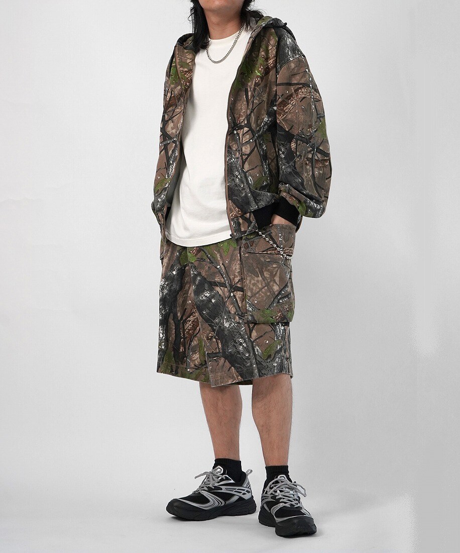 ILL'S 【Labordi ラボード】ツリーカモ柄 デニムフーディー ミリタリー