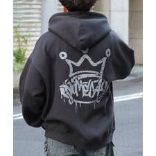 ILL'S ビッグシルエット クラウン バックプリントパーカー