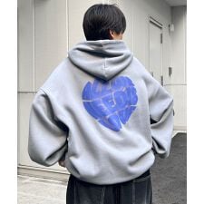 ILL'S ハートロゴ 韓国ストリート アソートプリントパーカー