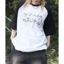 Confirm 韓国ストリートメタル文字 グランジロゴ Y2K ビッグシルエット半袖Tシャツ