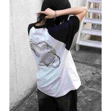 Confirm 韓国ストリートメタル文字 グランジロゴ Y2K ビッグシルエット半袖Tシャツ
