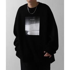 Confirm ドレープとろみ オーバーサイズ ワンポイントダンボールニット プルオーバースウェット