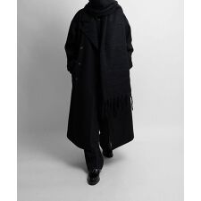 コンファーム(Confirm)のConfirm オーバーサイズ ウールライク メルトン スタンドネック ロングトレンチコート