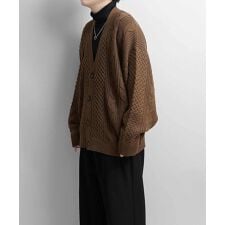 Confirm オーバーサイズ ボリュームニット ケーブルカーディガン