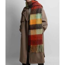 Confirm ベーシック / チェック柄 ボリュームフリンジ大判マフラー