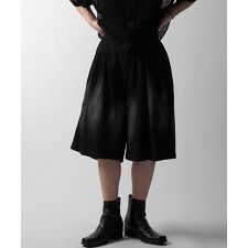 Confirm 箔デニム ワイドストレートスラックスハーフパンツ