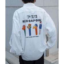 ILL'S 【PEZ × RED CAP GIRL】クレリック配色 長袖ビッグシルエットシャツ
