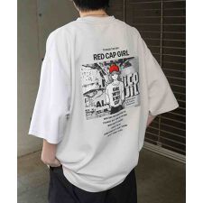 ILL'S 【RED CAP GIRL】 バックイラスト ビッグシルエットプリントTシャツ