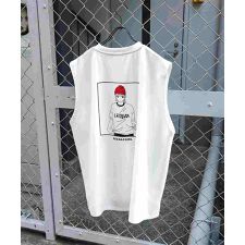 ILL'S 【RED CAP GIRL】 バックプリント ノースリーブ ポンチカットソー