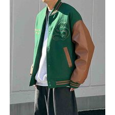 ILL'S サガラワッペン刺繍 スタジャンシンセティックレザー ユニセックス