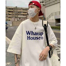 ILL'S 韓国ストリート ビッグシルエット ロゴプリントTシャツ