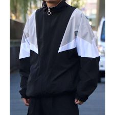 ILL'S  レトロライク ナイロントラックジャケット 裾ドローコード