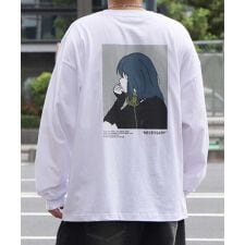 ILL'S イラストバックプリント ワンポイント刺繍 ビッグシルエットロンT