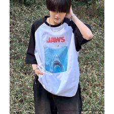 ILL'S 【retro movie】JAWS ヴィンテージライク レトロ映画半袖Tシャツ
