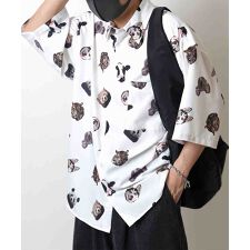 ILL'S 25SS オーバーサイズ 総柄プリントビッグシルエットシャツ