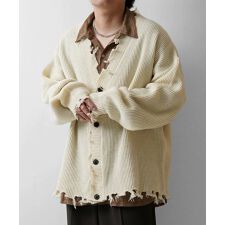 Confirm(コンファーム) ビッグシルエット ダメージニットカーディガン