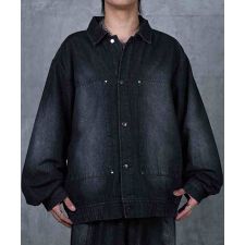 Confirm ビッグシルエット ヴィンテージライク ダブルポケット デニムブルゾン