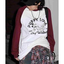 ILL'S ）【Disney / ディズニー】ミッキー レトログラフィック ラグランロンT