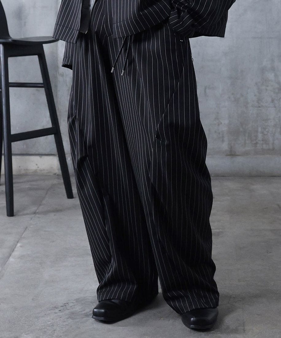 ノータックテーパードパンツ】グレー 千鳥格子 チェック スラックス