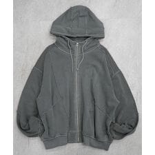 ILL'S 裏毛 カットオフ切り替え ZIPパーカー