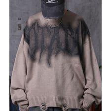 ILL'S ダメージ加工 グラフティアート ニット